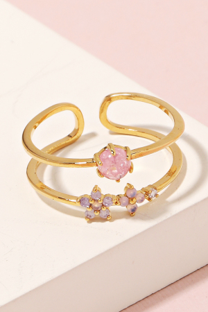 Double Band Flower Ring