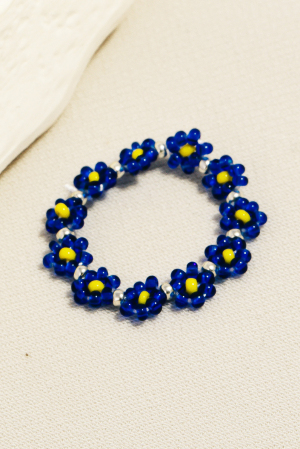 Mini Daisy Flower Beaded Elastic Ring