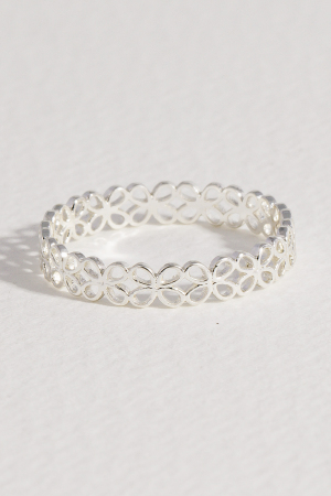 Floral Band Metallic Ring
