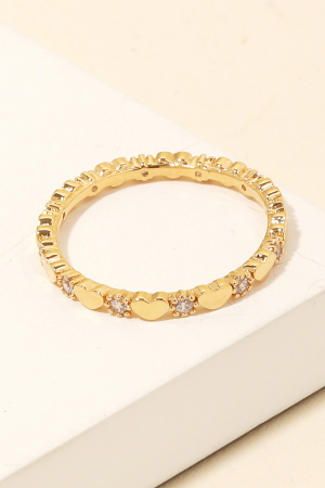 Rhinestone Heart Ring