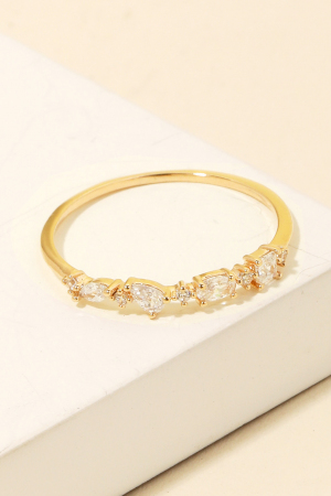 Rhinestone Studded Dainty Ring