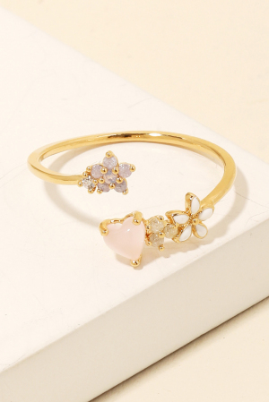 Hearts And Flowers Open Band Ring
