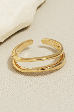 Gold Dipped Two Row Gold Ring