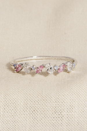 Oval Rhinestone Studded Fashion Ring