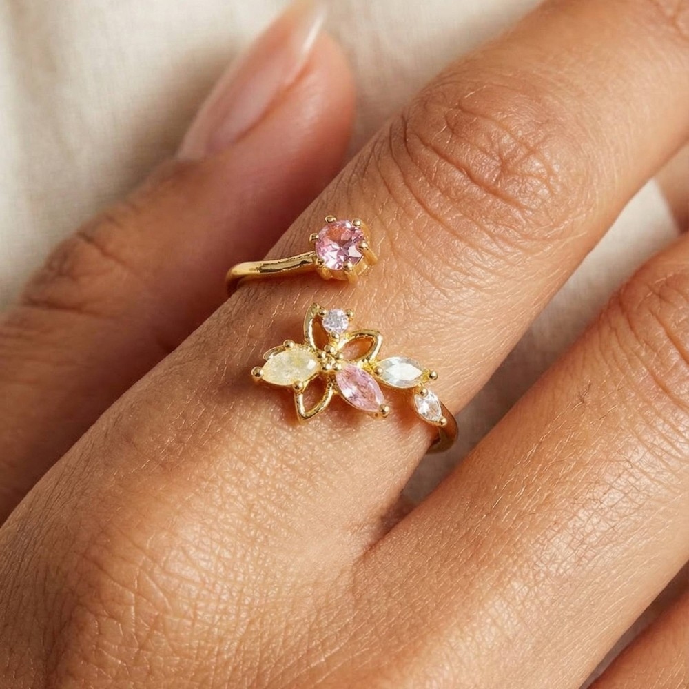 Floral Open Twist Ring