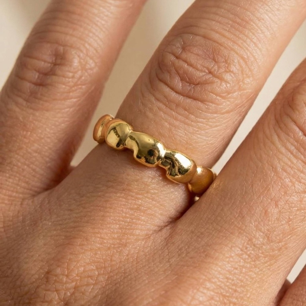 Gold Dipped Gold Dipped Textured Open Band Ring