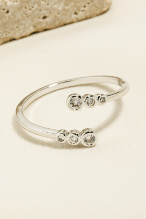 Gold Dipped Gold Dipped Studded Ends Open Band Ring