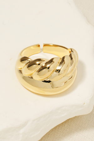Gold Dipped Layered Open Band Ring