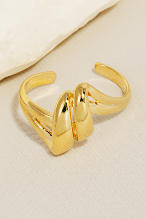Intricate Layered Open Metallic Band Ring