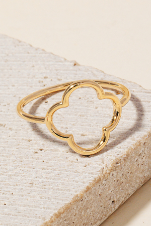 Metallic Wire Clover Band Ring