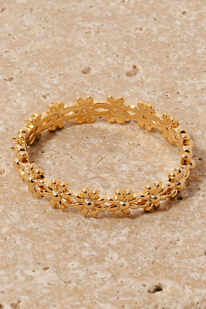 Metallic Mini Flowers Station Band Ring