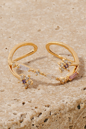 Double Cz Pave Layered Open Band Ring