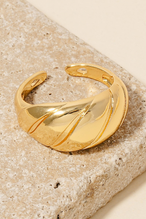 Gold Dipped Metallic Croissant Open Band Ring