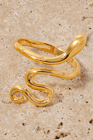 Gold Dipped Mini Studded Snake Band Ring
