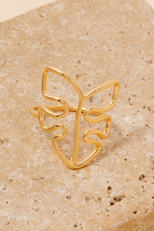 Wire Monstera Leaf Dainty Band Ring