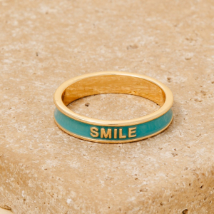 Enamel Smile Band Ring
