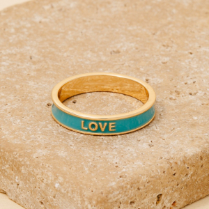 Enamel Love Band Ring