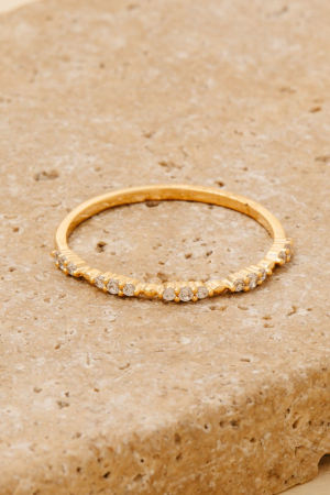 Gold Dipped Cz Pave Band Ring