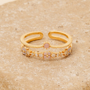 Layered Mixed Cz Dainty Band Ring