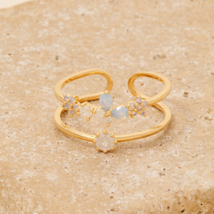 Cz Butterfly Layered Open Band Ring