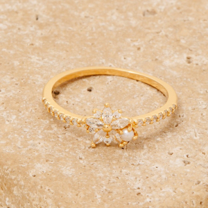 Cz Cluster Flower Band Ring