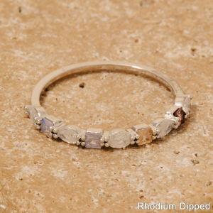 Cz Oval And Square Row Band Ring