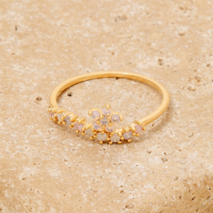Cz Flower Crown Dainty Band Ring