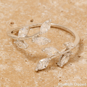 Cz Fern Dainty Open Band Ring