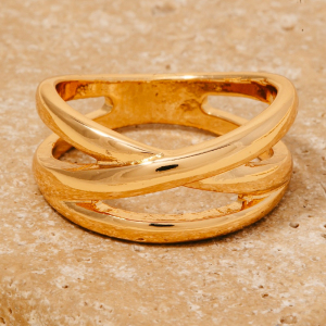 Simple Layered Metallic Band Ring