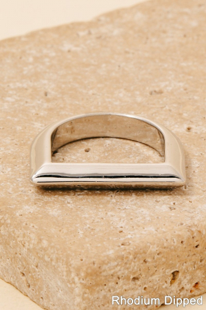 Gold Dipped Metallic D Ring Band Ring
