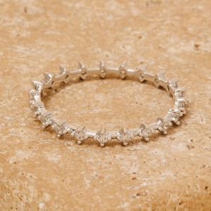 Gold Dipped Mini Cz Station Band Ring