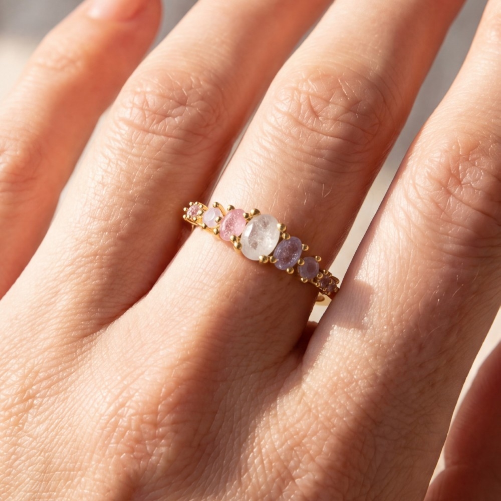 Gold Dipped Delicate Assorted Cz Ring