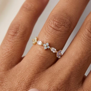 Multi Flower Rhinestone Ring