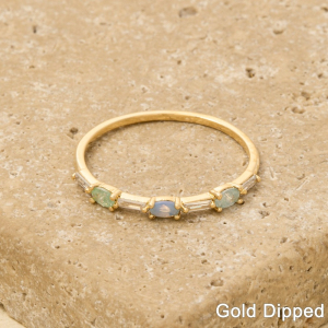 Gold Dipped Assorted Delicate Cz Ring