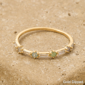 Gold Dipped Cz Baguette Delicate Ring