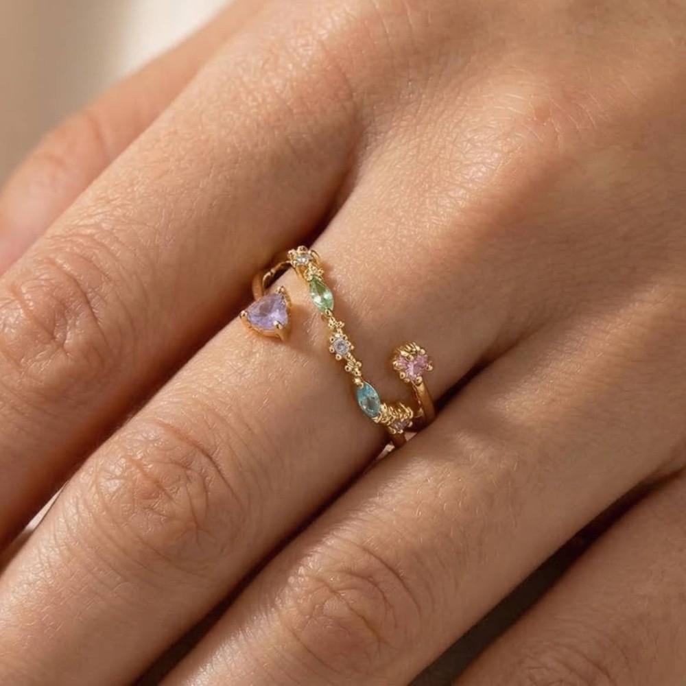 Gold Dipped Cz Ornate Fashion Ring