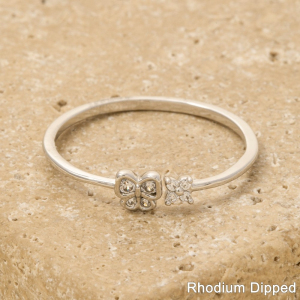 Gold Dipped Pave Butterfly Flower Ring