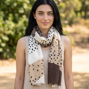 Oversized Leopard Animal Print Colorblock Long Scarf