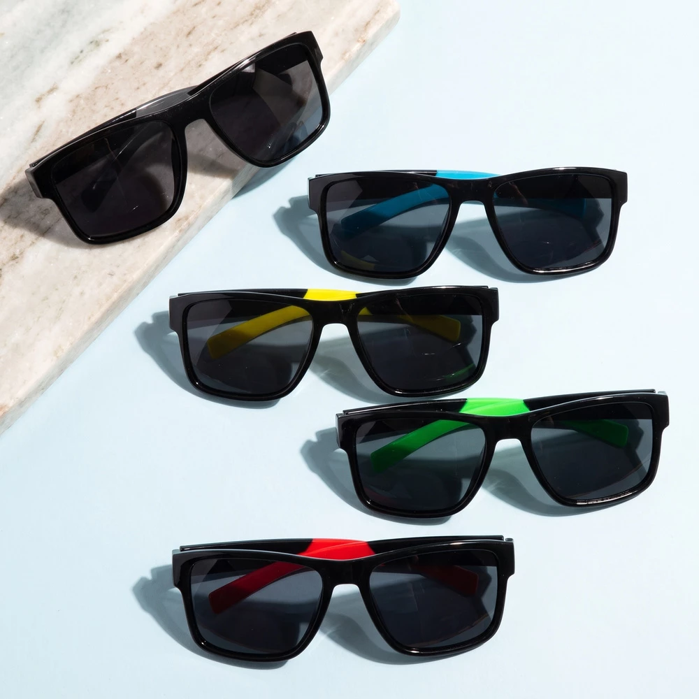 Polarized Square Sunglasses With Contrast Temples