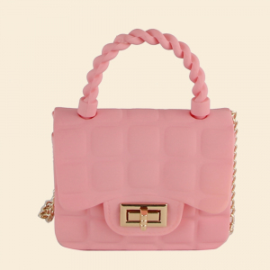 Braided Handle Quilted Jelly Hand Bag
