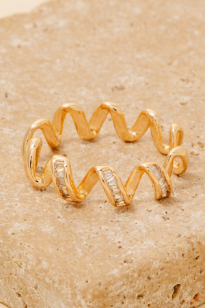 Pave Coiled Metallic Band Ring