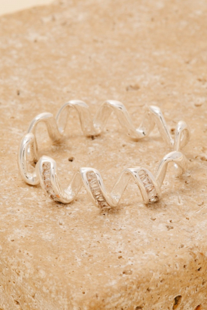 Pave Coiled Metallic Band Ring