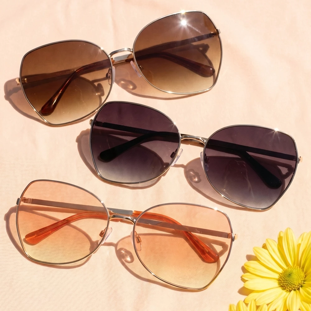 Double Bridge Hexagon Frame Sunglasses