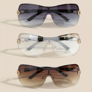 Large Gradient Shield Lens Sunglasses Set