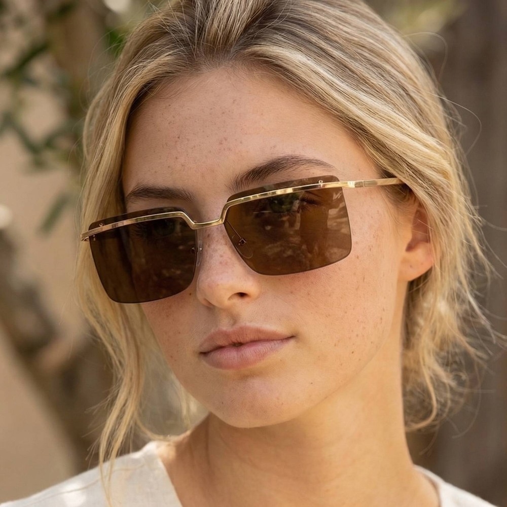 Frameless Rectangle Polycarbonate Lens Sunglasses Set