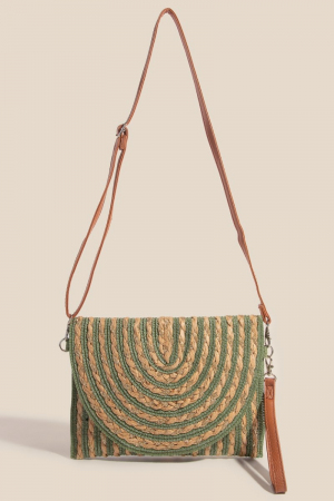 Gold Thread Stitched Envelope Crossbody Bag