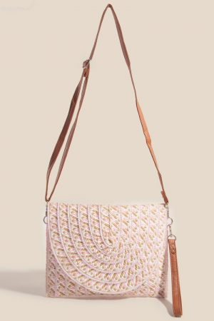Straw Clutch Envelope Crossbody Bag