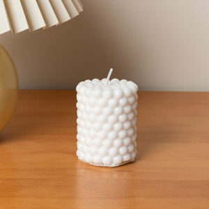 Beaded Cylinder Jar Wax Candle