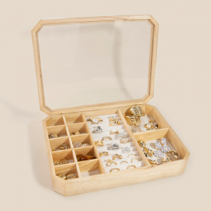 Wooden Jewelry Display Box Showcase