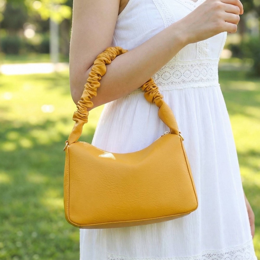 Ruched Handle Shoulder Bag